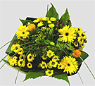 Букет с желтыми герберами и хризантемами
